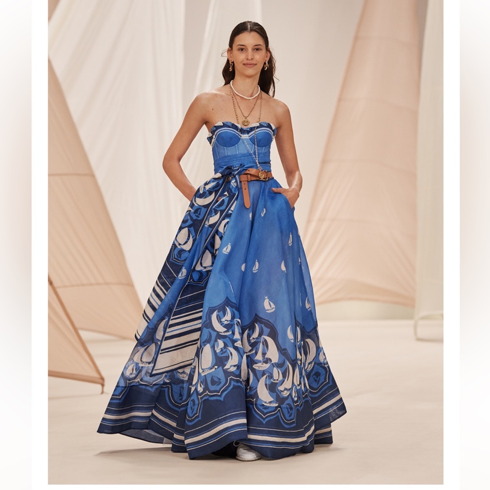 Zimmermann maxi blue sailboat dress.